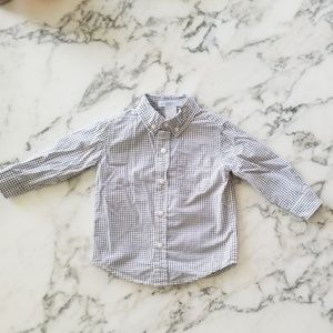 Black/White Button Down Shirts, Size 6-12 Months